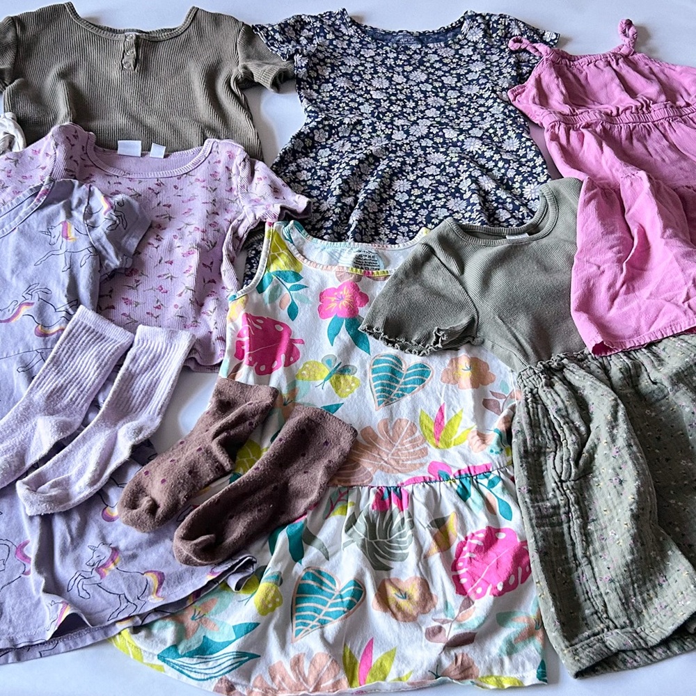 Girls Clothing Lot Size 4/5, 4T, 4  100% Cotton, Organic Cotton, Great Condition